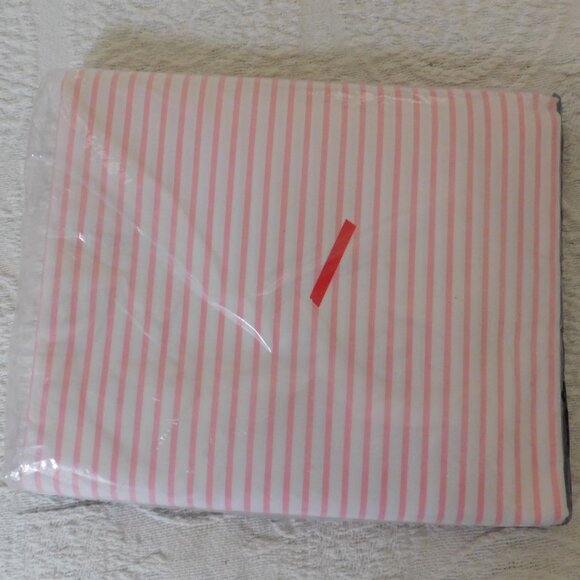 Vtg Ralph Lauren Irregular Queen Flat Sheet PInk White Striped 200 TC No Iron - Picture 3 of 4